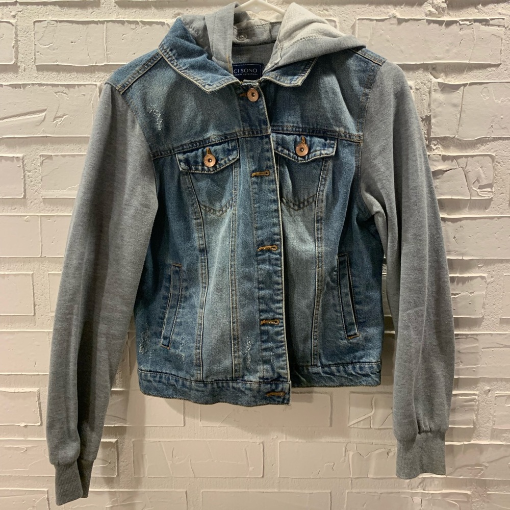 Denim Sweatshirt Jacket
